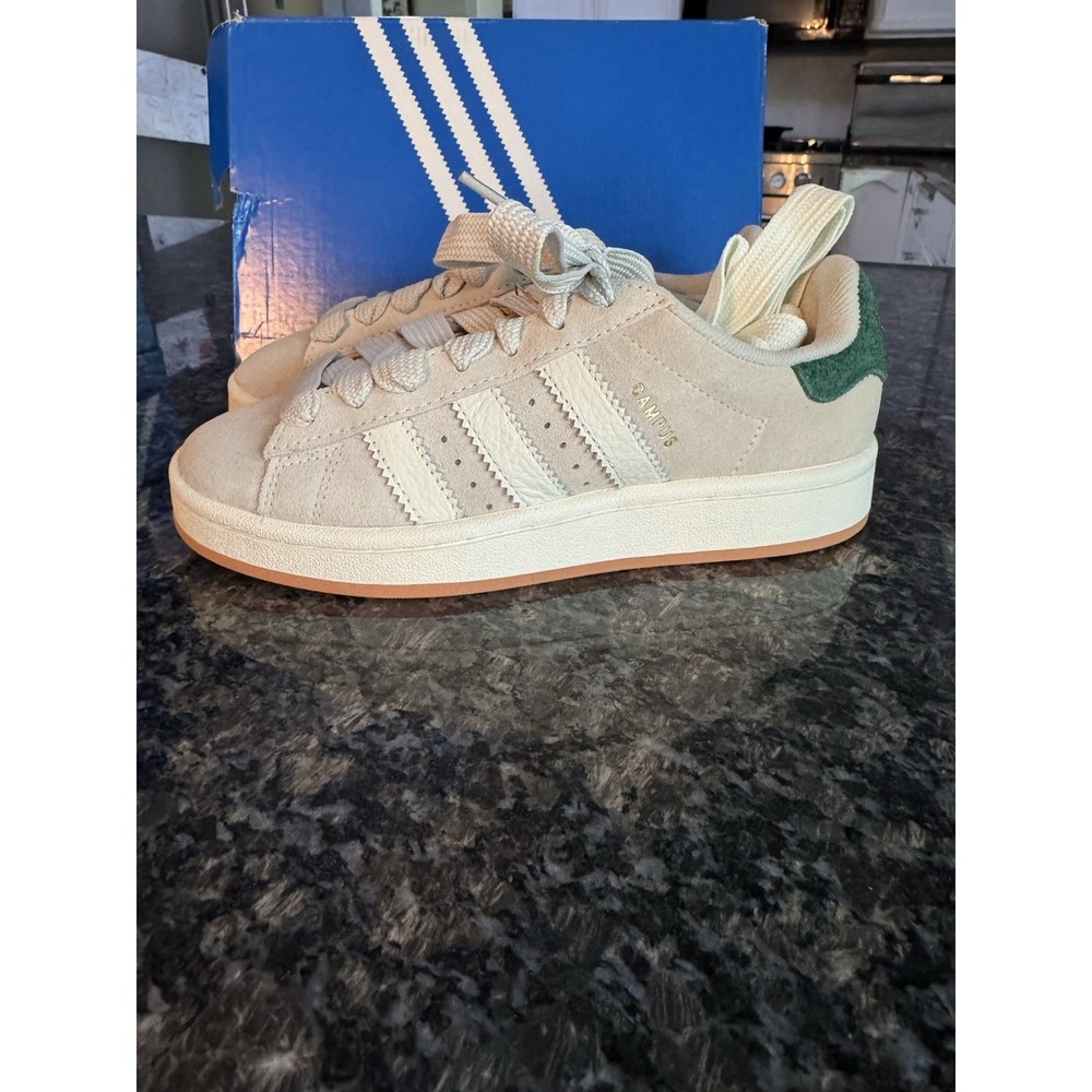 adidas Campus 00S Lace Up  Mens Sz. 5 Sneakers Casual Shoes JS3786 Tan, Green